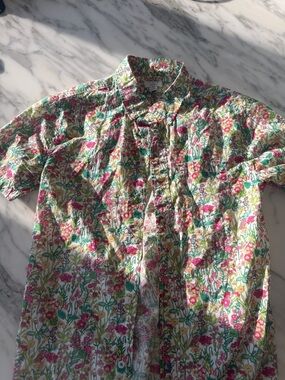 I Crew Kids Floral Short-Sleeve Button-Up Shirt - Pink & Green